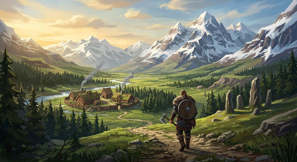 Nordheim : vallée nordique procédurale en 3D